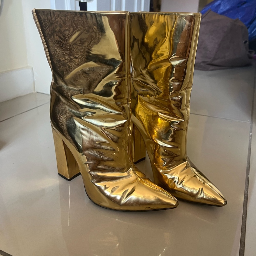 Raye x Revolve Riley Bootie Gold Metallic
